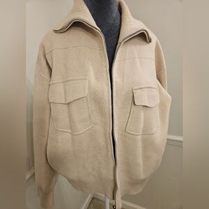 Staccato Women's Beige Zip-Up Cardigan